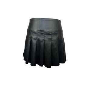 Hunter & Brown pleated Mini Skirt Women's faux leather Small
